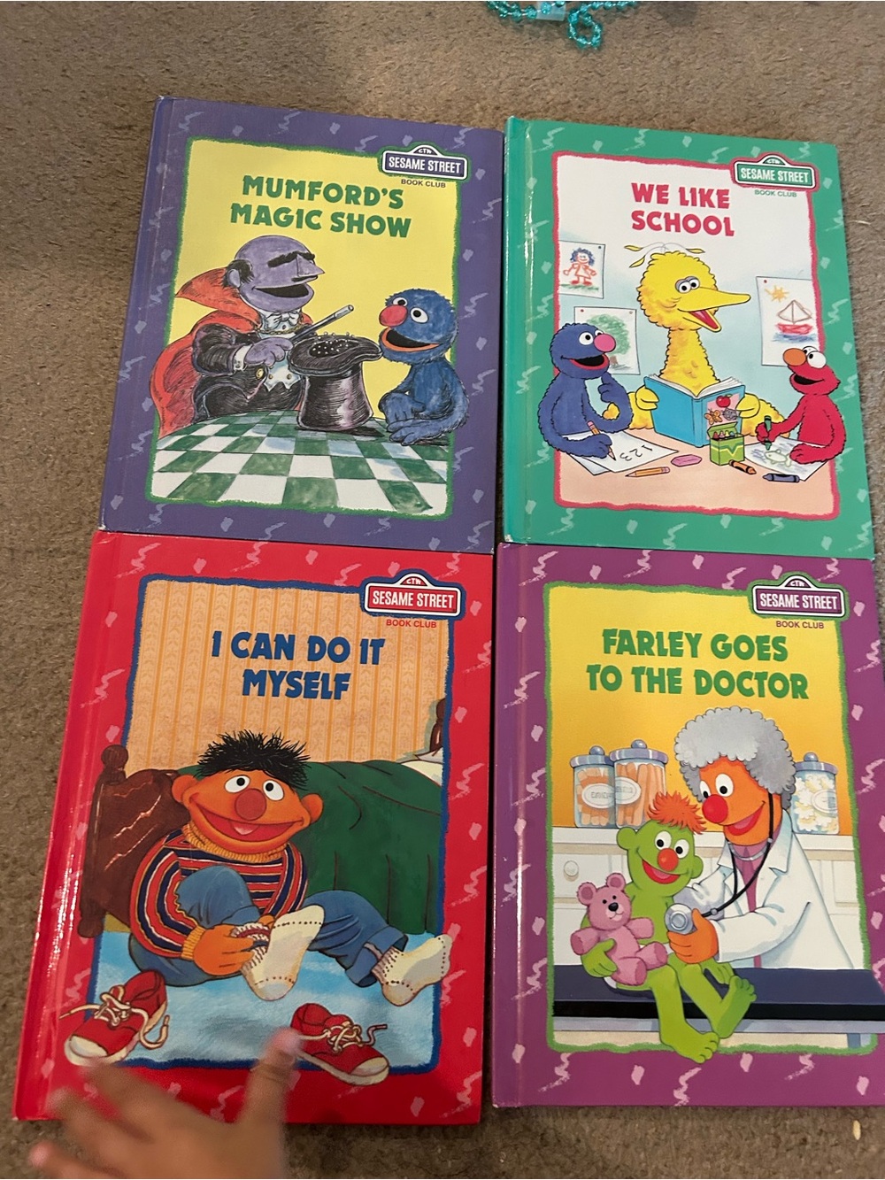 Vintage Sesame Street Kids Book Set - bundle of 4